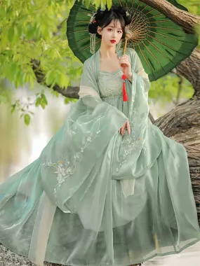 Chinese Style Lolita Outfits Green Embroidered Long Sleeves Overcoat Jumper